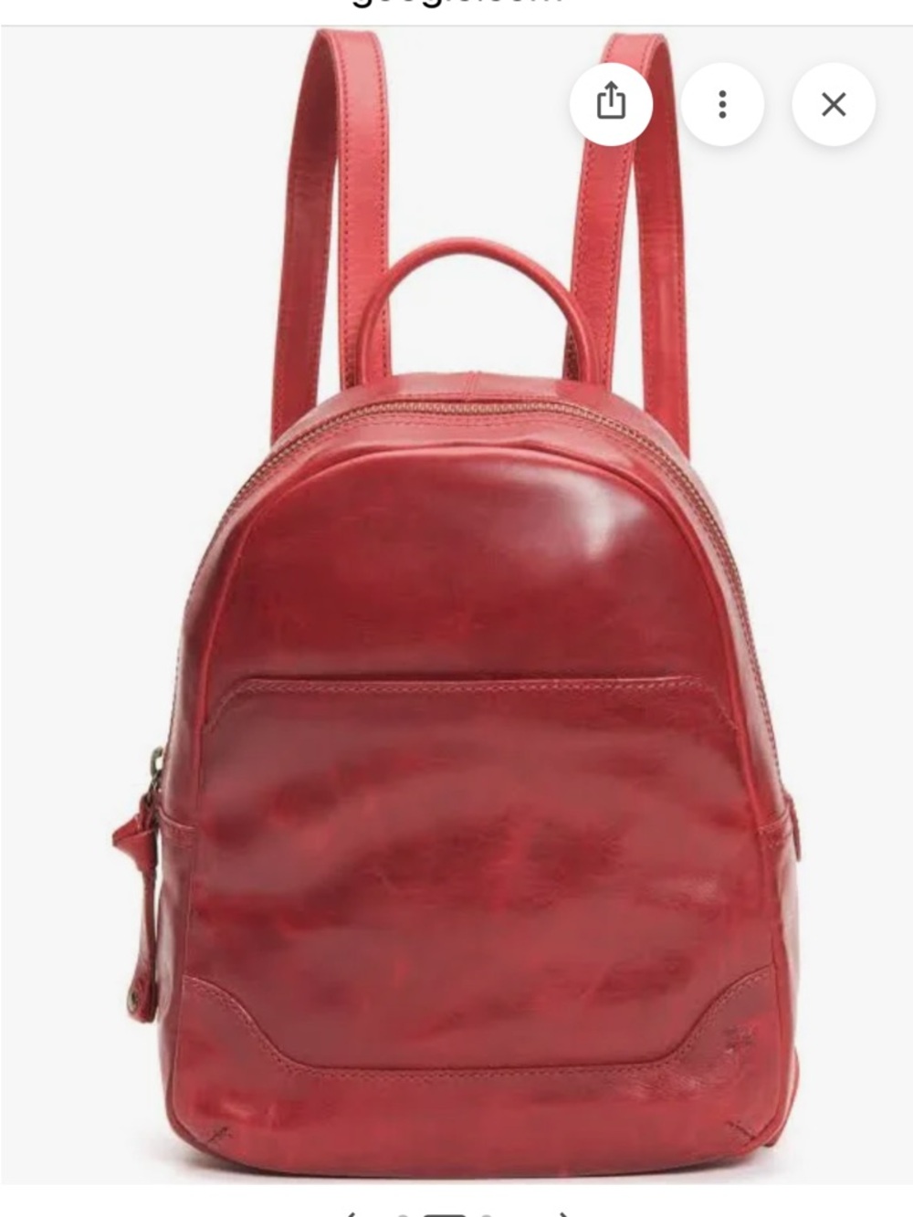 Frye Melissa Leather Backpack with Front Zip Pocket Red